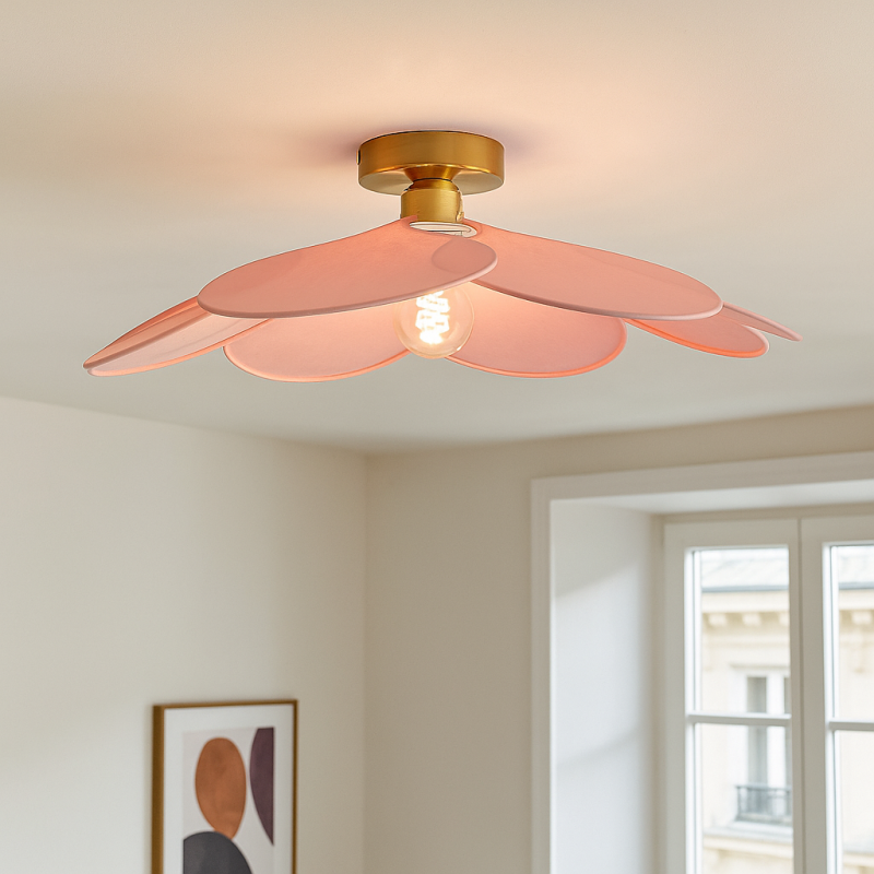 Rustykalna lampa sufitowa różowa, Nena