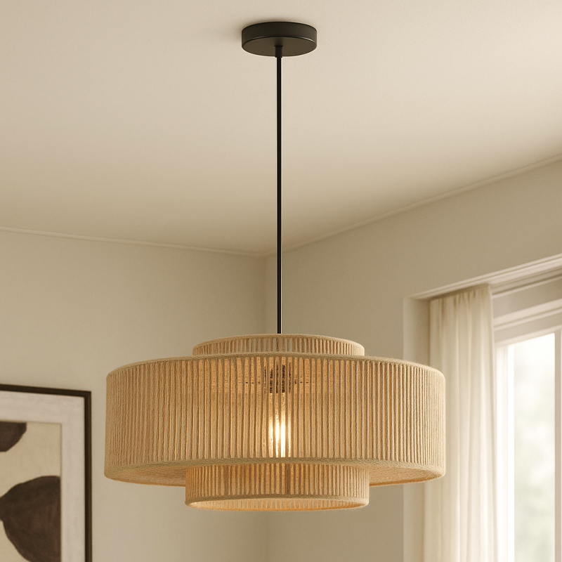 Japandi lampa wisząca brązowa, Selena Japandi lampa wisząca brązowa, Selena