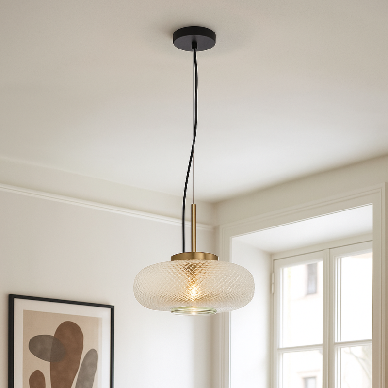 Retro lampa wisząca przezroczysta, Johnson