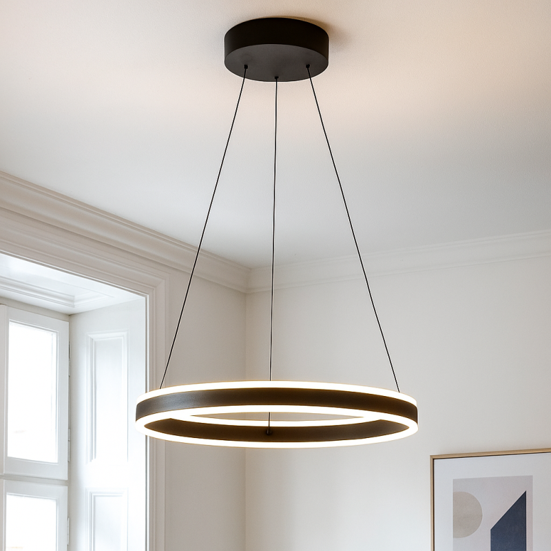 Design lampa wisząca czarna, Lava, 46W, 3000K LED