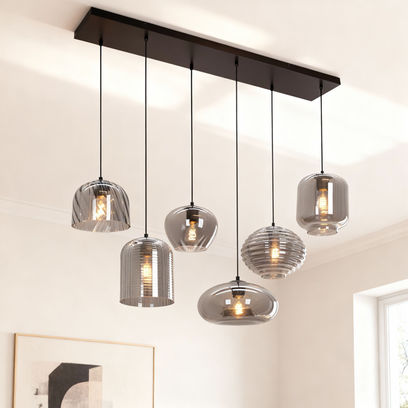 Nowoczesna lampa wisząca szara, Caia Nowoczesna lampa wisząca szara, Caia