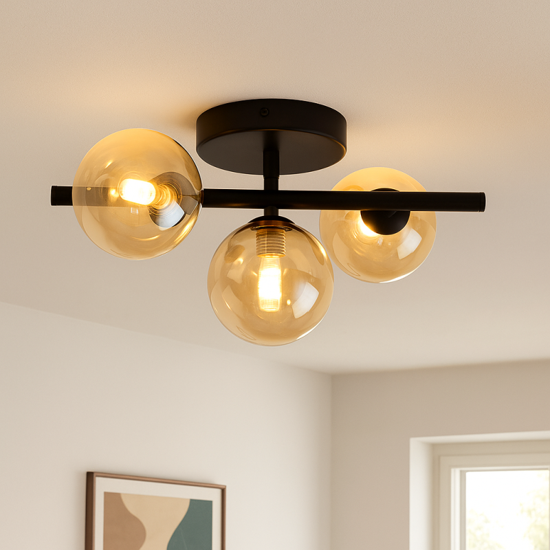Design lampa sufitowa bursztynowa, Remo
