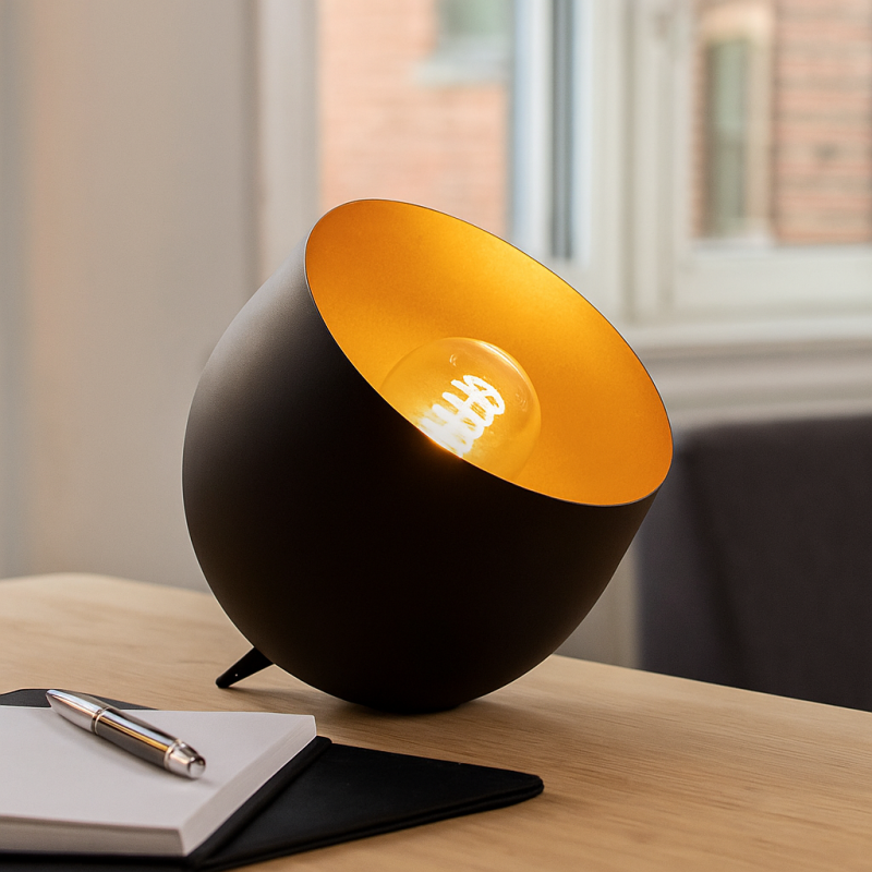 Nowoczesna lampa stołowa czarna, Whitney, z przełącznik Nowoczesna lampa stołowa czarna, Whitney, z przełącznik