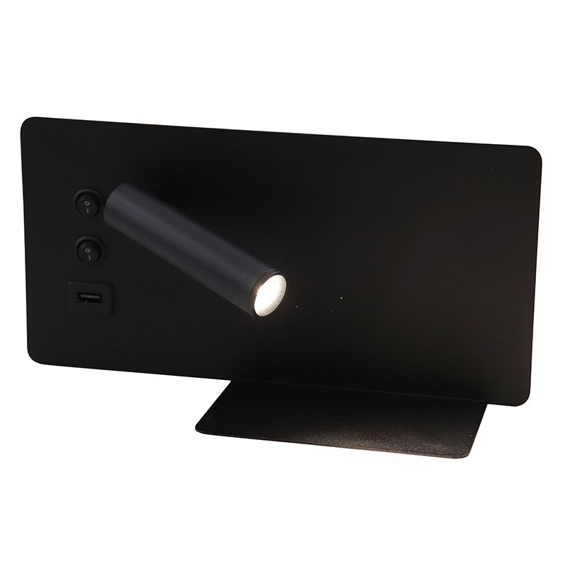 Nowoczesny kinkiet czarny, Stanley, 10W, 4000K LED, z przełącznik Nowoczesny kinkiet czarny, Stanley, 10W, 4000K LED, z przełącznik