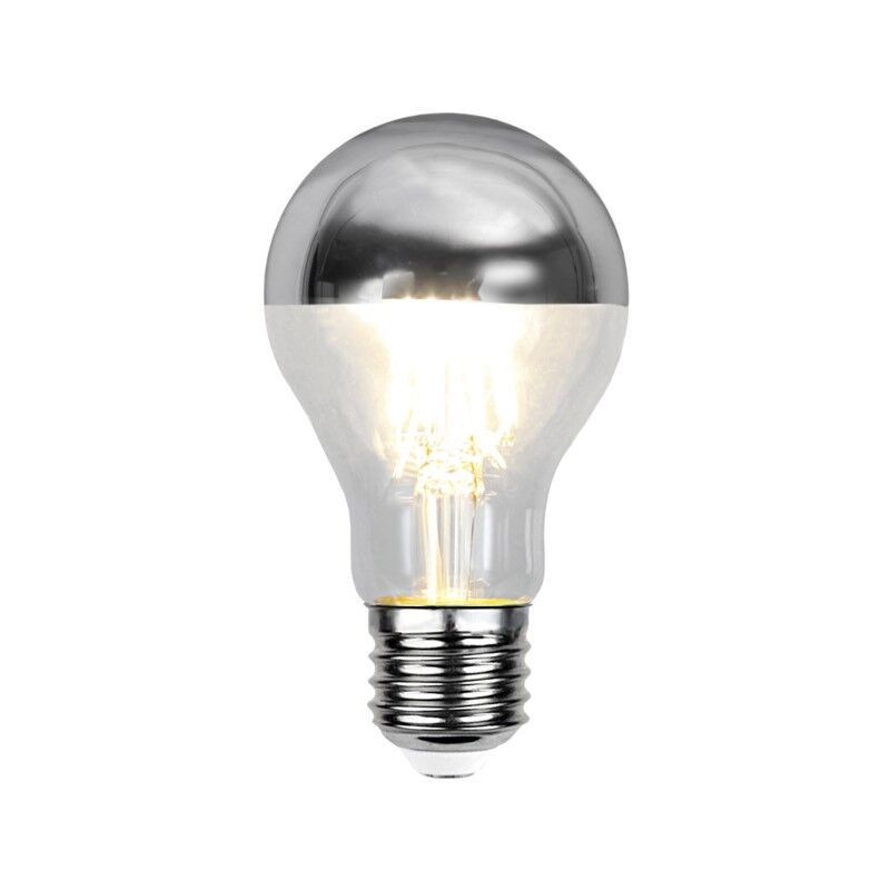 Żarówka lustrzana E27 ściemnialna Malik, srebro, A60, 4,8W, 2700K, IP44