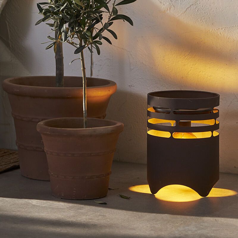 Plastikowa lampa stołowa ogrodowa brązowa, Aidan, 0,3W, 3000K LED, IP44 Plastikowa lampa stołowa ogrodowa brązowa, Aidan, 0,3W, 3000K LED, IP44