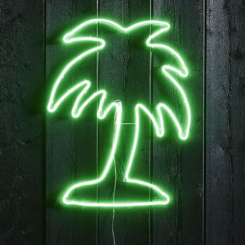 Metalowa lampa zewnętrzna zielona, Palm tree, 9,6W, zielony LED, IP44