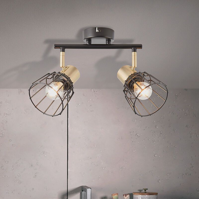 Retro spot sufitowy mosiądz, Luitzen