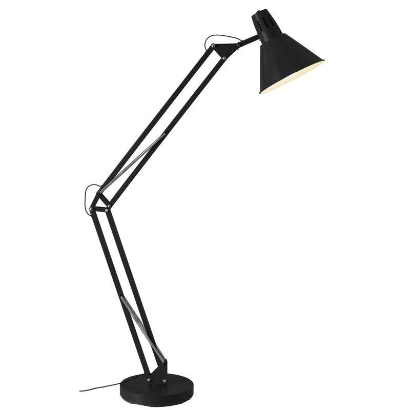 Metalowa lampa stojąca czarna, Jesselynn, z przełącznik Metalowa lampa stojąca czarna, Jesselynn, z przełącznik