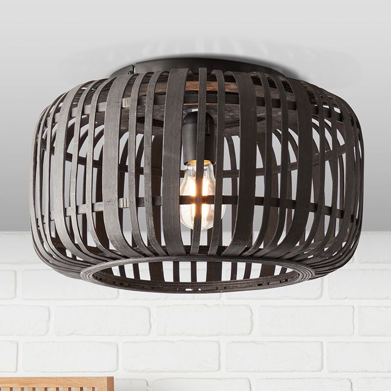 Drewniany plafon sufitowy czarny, Brain Drewniany plafon sufitowy czarny, Brain