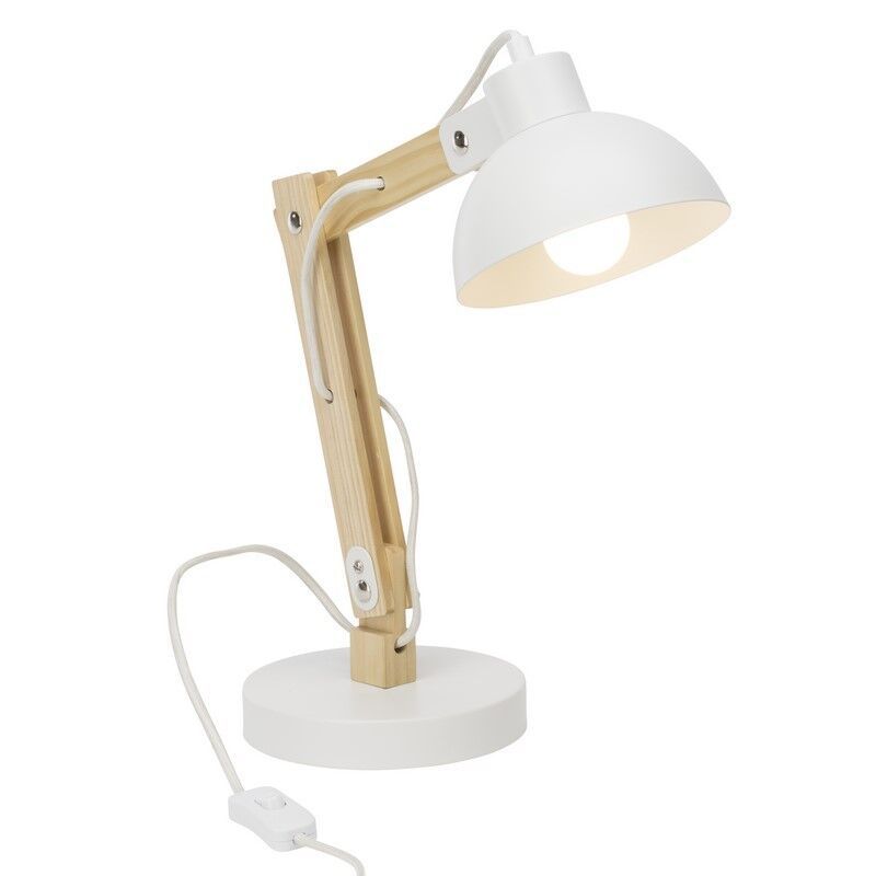 Nowoczesna lampa biurkowa biała, Allegra, z przełącznik