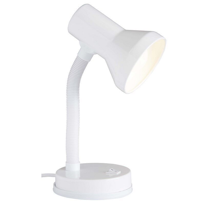 Plastikowa lampa biurkowa biała, Loet, z przełącznik Plastikowa lampa biurkowa biała, Loet, z przełącznik