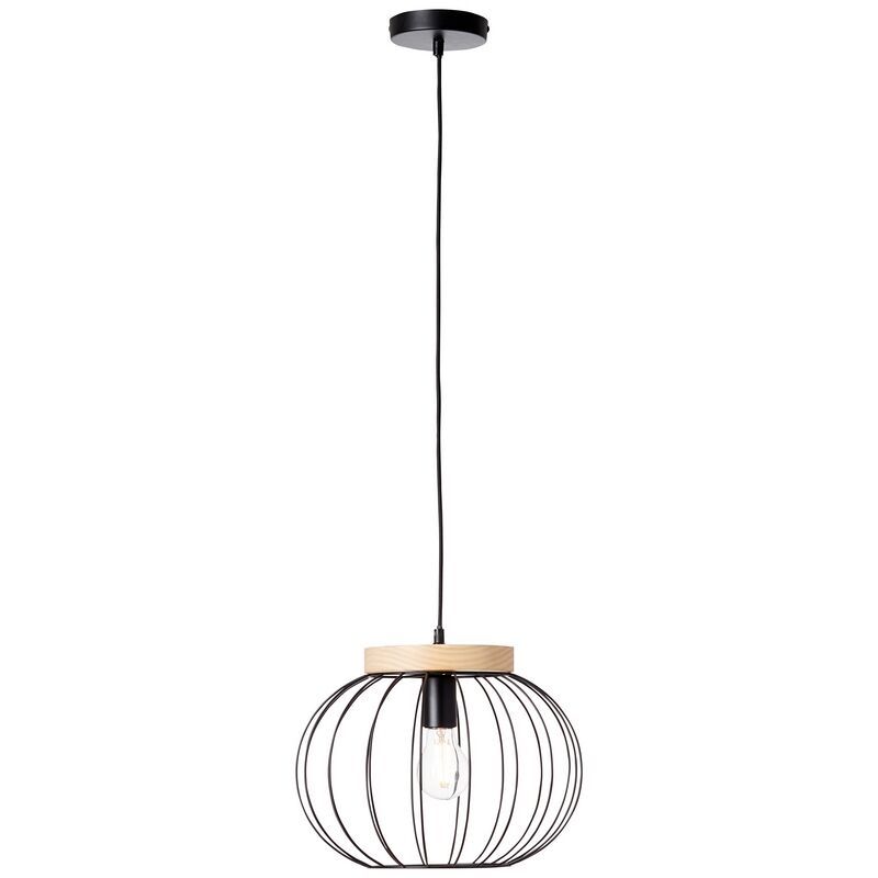 Drewniana lampa wisząca czarna, Donato