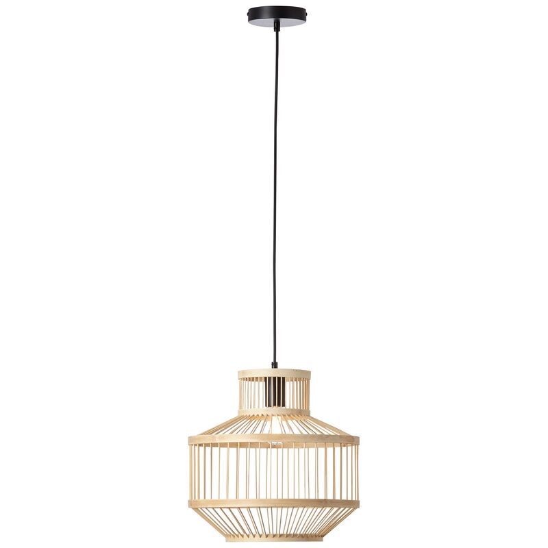 Drewniana lampa wisząca czarna, Luit