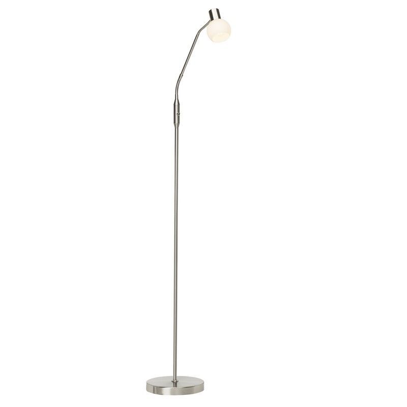 Metalowa lampa stojąca chromowana, Jaydah, z przełącznik Metalowa lampa stojąca chromowana, Jaydah, z przełącznik