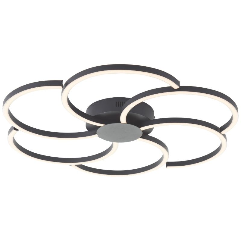 Design lampa sufitowa czarna, Somia, 32W, regulowana ciepła do zimnej bieli LED, z pilot Design lampa sufitowa czarna, Somia, 32W, regulowana ciepła do zimnej bieli LED, z pilot