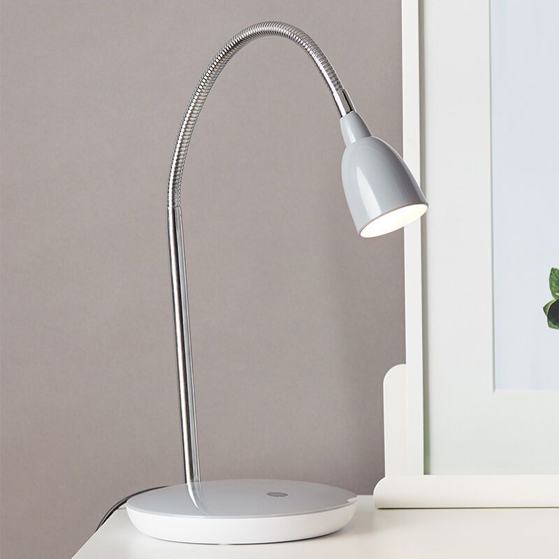 Plastikowa lampa biurkowa szara, Kit, 3W, 3000K LED, z przełącznik Plastikowa lampa biurkowa szara, Kit, 3W, 3000K LED, z przełącznik