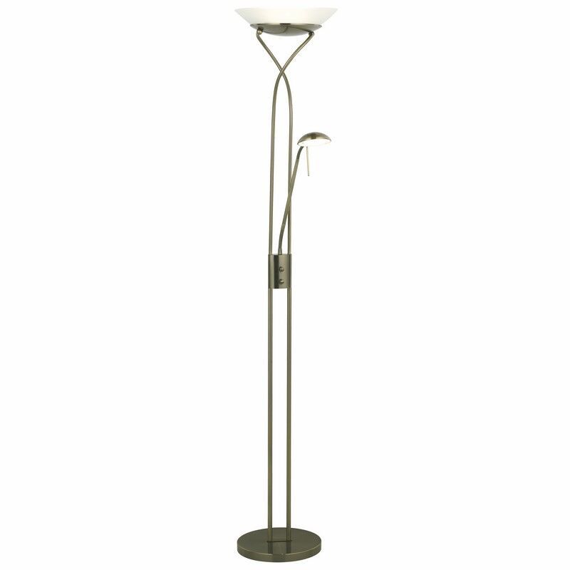 Nowoczesna lampa do czytania stojąca mosiądz, Joann, 18W, 3000K LED, z przełącznik Nowoczesna lampa do czytania stojąca mosiądz, Joann, 18W, 3000K LED, z przełącznik