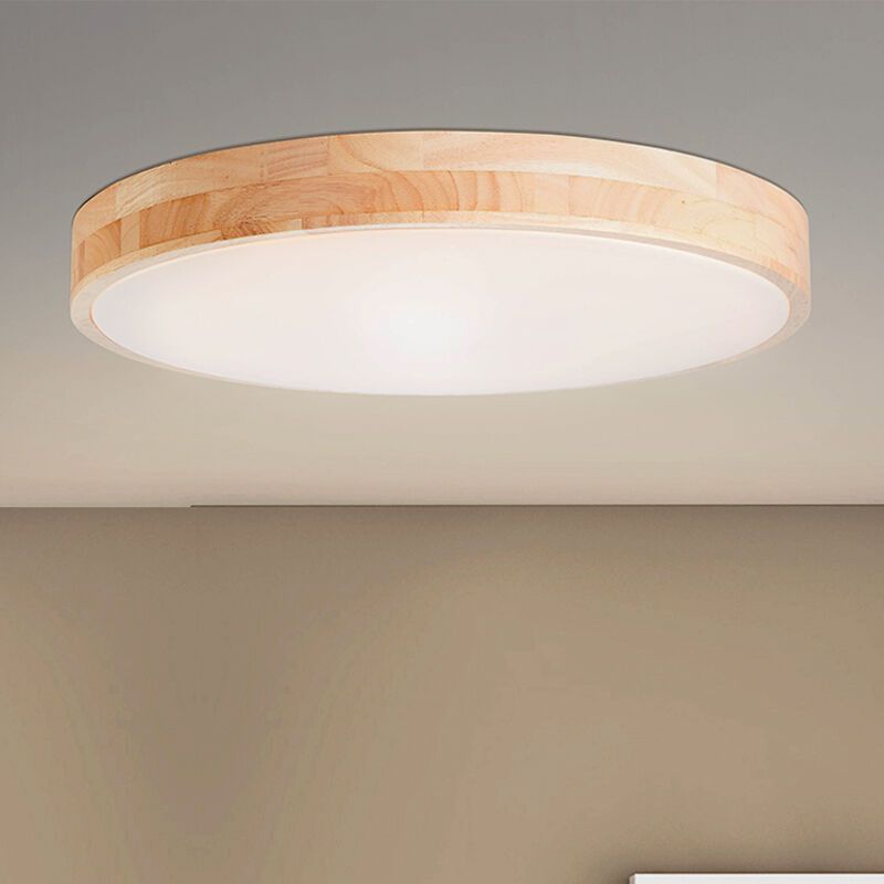 Drewniany plafon sufitowy nowoczesny, Asude, 60W, regulowana ciepła do zimnej bieli LED, z pilot Drewniany plafon sufitowy nowoczesny, Asude, 60W, regulowana ciepła do zimnej bieli LED, z pilot