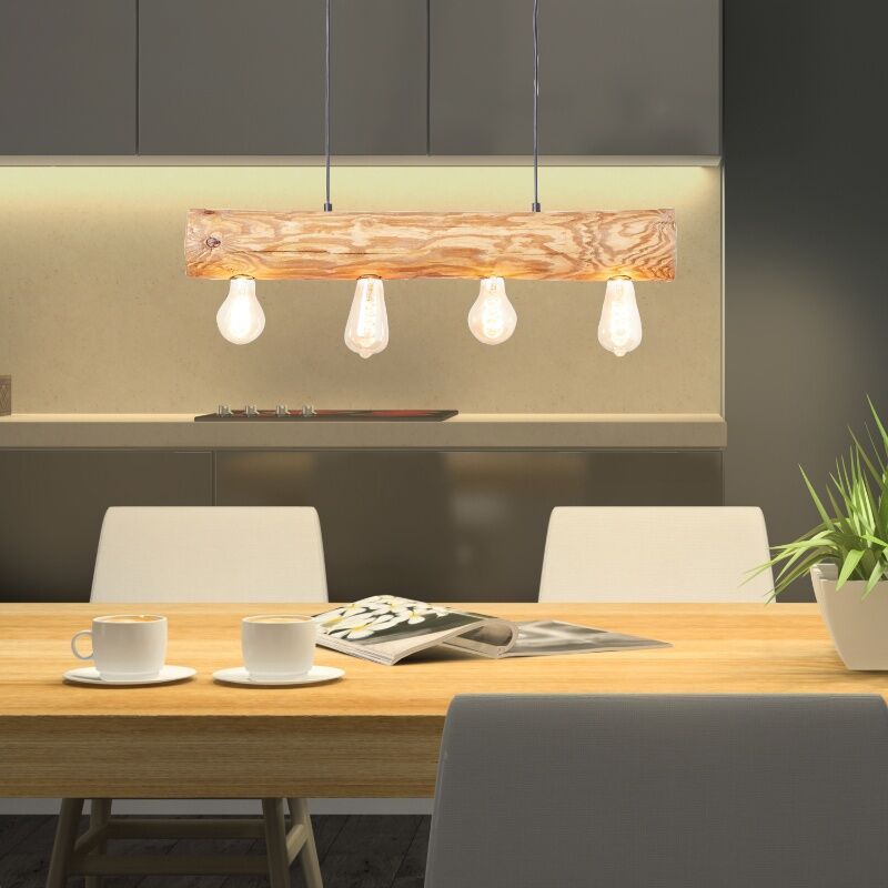 Drewniana lampa wisząca brązowa, Sibren
