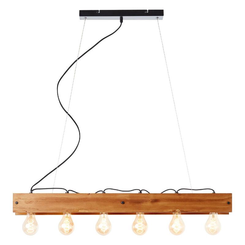 Drewniana lampa wisząca brązowa, Rasha