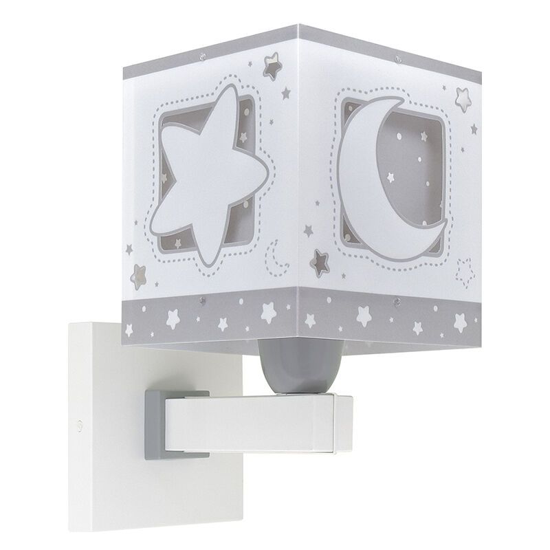 Szary kinkiet dla dzieci plastikowy, Moonlight