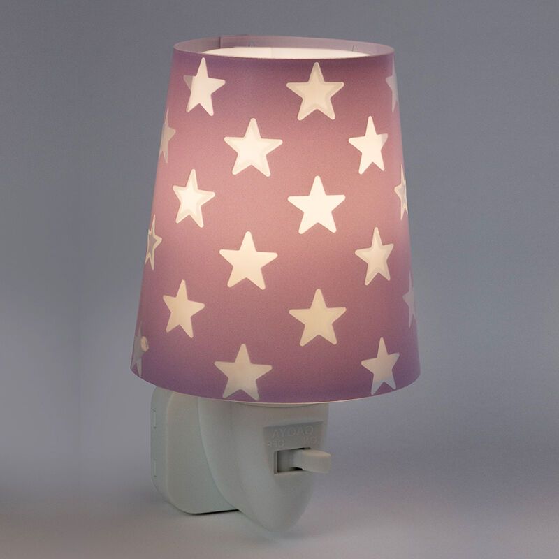 Fioletowa lampka nocna dla dzieci plastikowa, Stars Fioletowa lampka nocna dla dzieci plastikowa, Stars