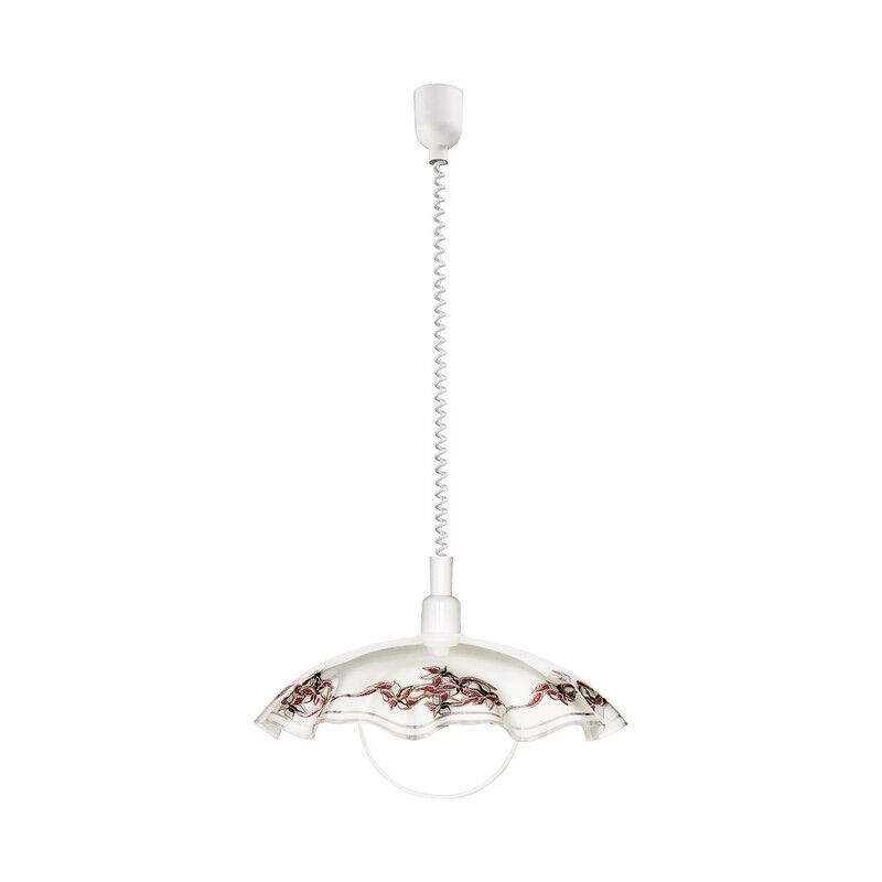 Szklana klasyczna lampa wisząca biała, Kaj Szklana klasyczna lampa wisząca biała, Kaj