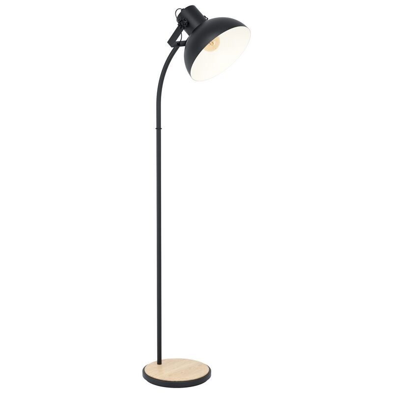 Drewniana lampa stojąca brązowa, Elmira, z przełącznik Drewniana lampa stojąca brązowa, Elmira, z przełącznik