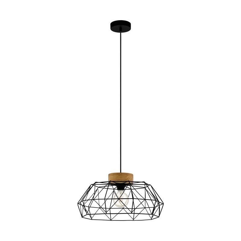 Stalowa industrialna lampa wisząca czarna, Joseline