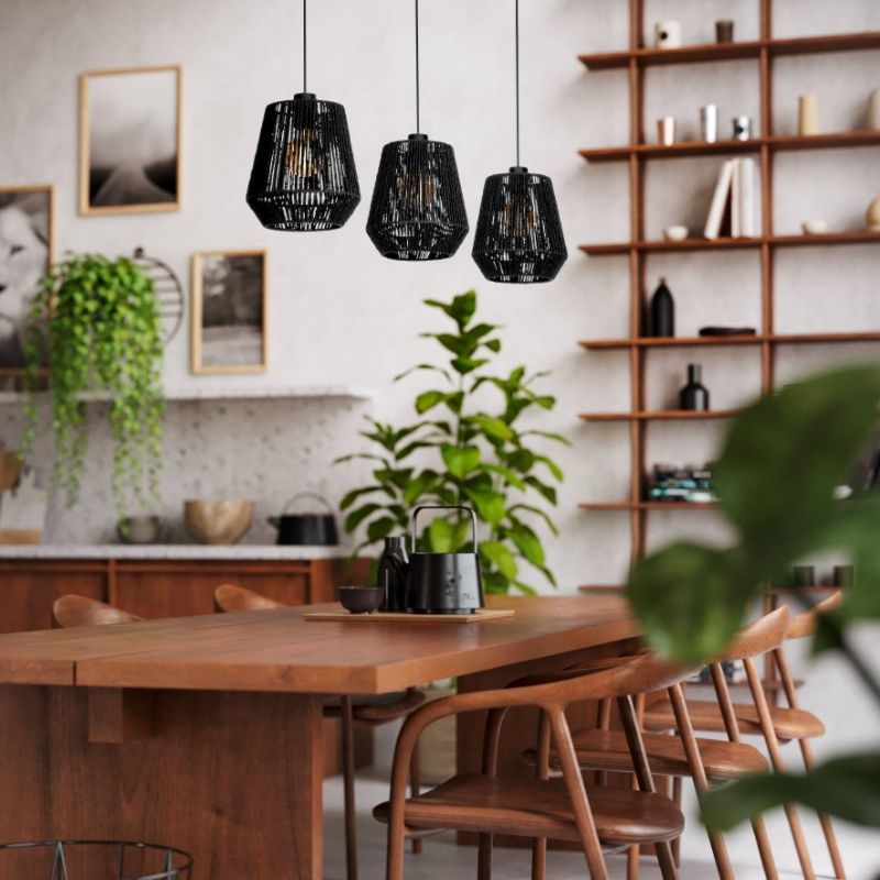 Papierowa lampa wisząca czarna, Caine