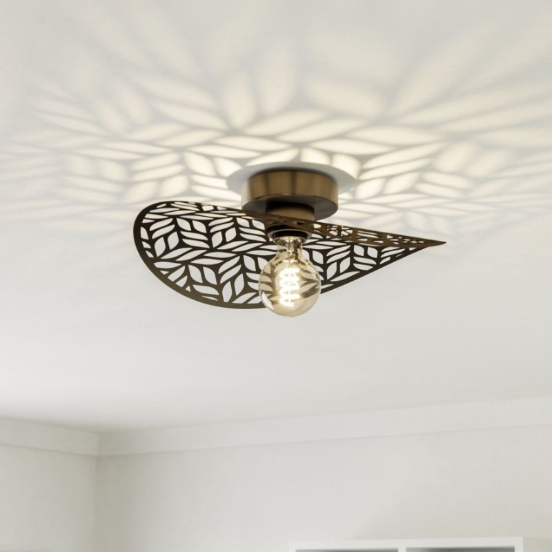 Stalowa vintage lampa sufitowa brązowa, Suraj