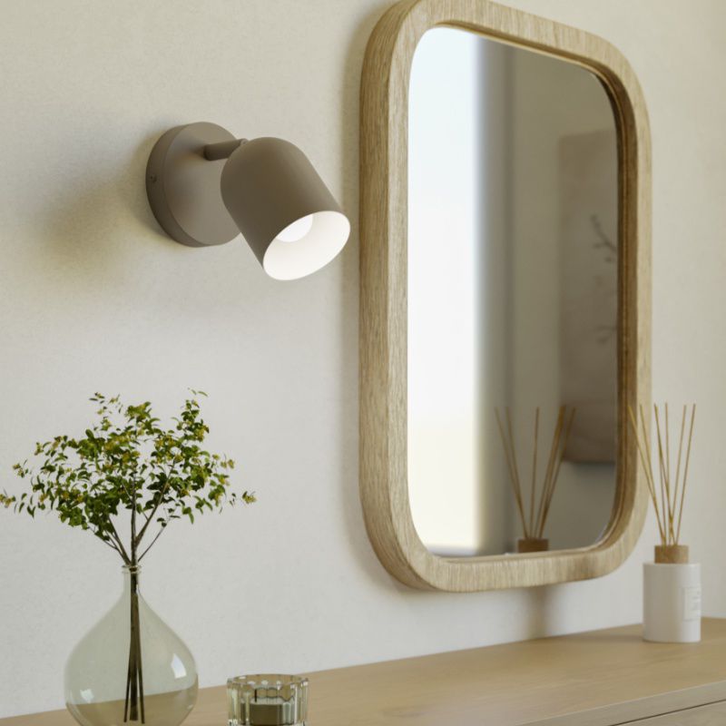 Stalowy vintage reflektor ścienny brązowy, Tjitte Stalowy vintage reflektor ścienny brązowy, Tjitte