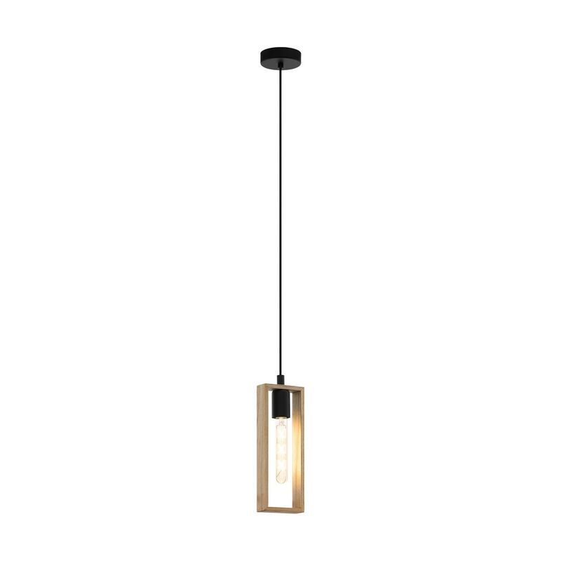 Drewniana lampa wisząca brązowa, Elroy