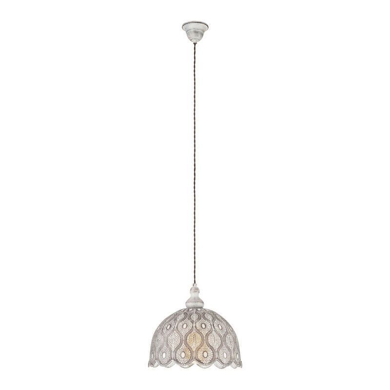 Stalowa orientalna lampa wisząca biała, Abdelrahman Stalowa orientalna lampa wisząca biała, Abdelrahman