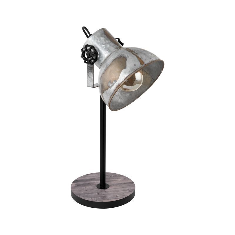 Drewniana lampa stołowa brązowa, Angelina, z przełącznik