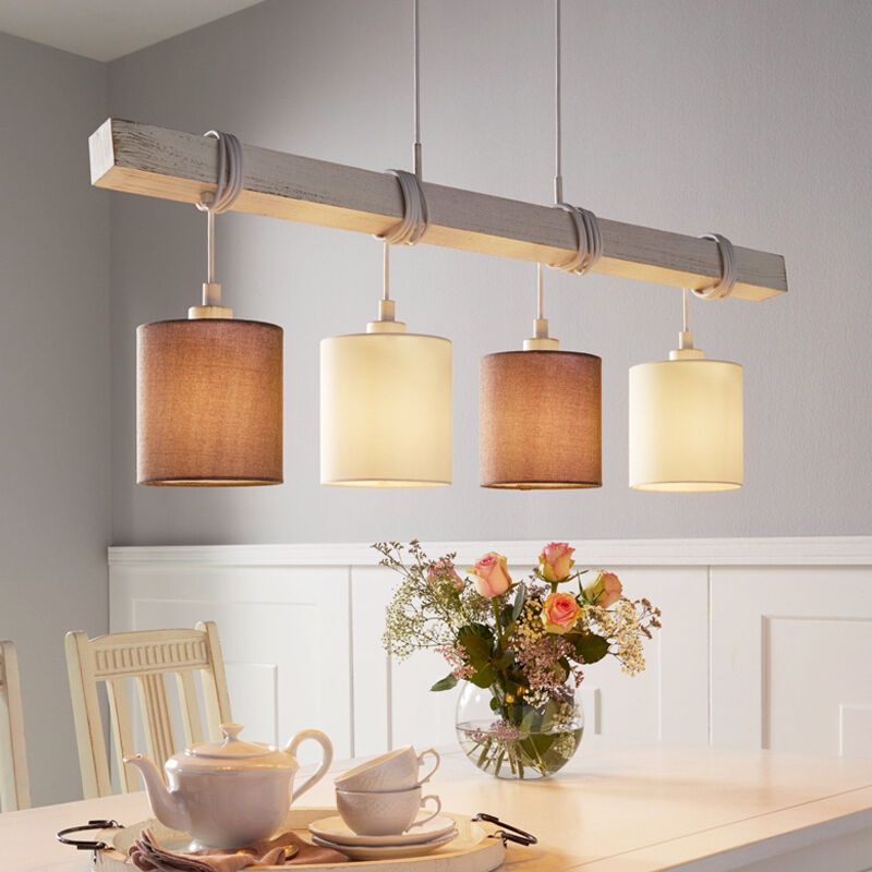 Drewniana lampa wisząca biała, Anton Drewniana lampa wisząca biała, Anton