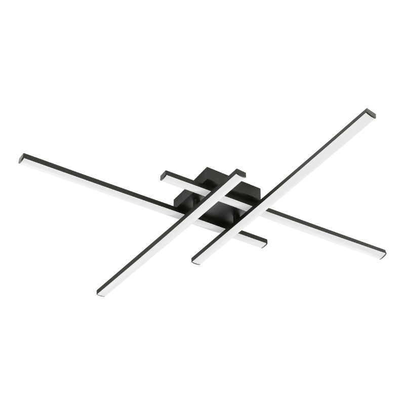 Plastikowy design plafon sufitowy czarny, Vidya, 20W, 4000K LED, ściemniana w 3 krokach