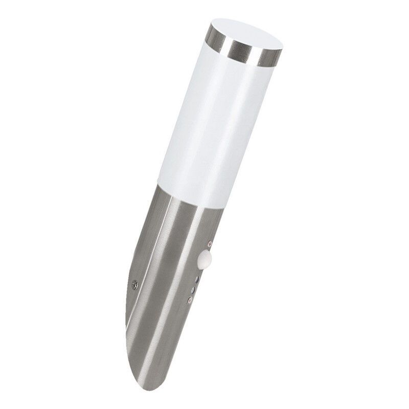 Plastikowy kinkiet zewnętrzny z czujnikiem ruchu srebreny, Carlein, IP44