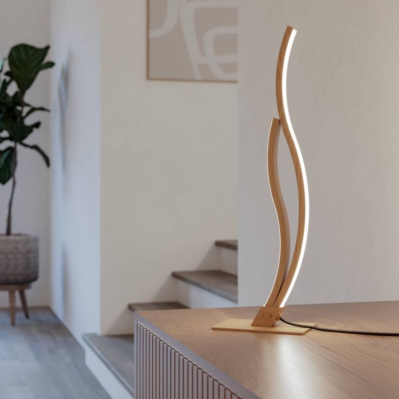 Stalowa design lampa stołowa brązowa, Tevin, 12W, 4000K LED, z przełącznik