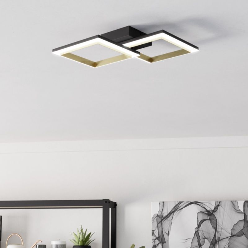Plastikowa design lampa sufitowa mosiądz, Conrad, 18,4W, 4000K LED, ściemniana w 3 krokach