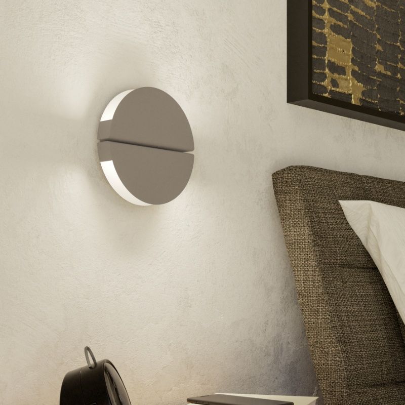 Stal Nierdzewna nowoczesny kinkiet brązowy, Patricius, 4,5W, white switch LED, IP44