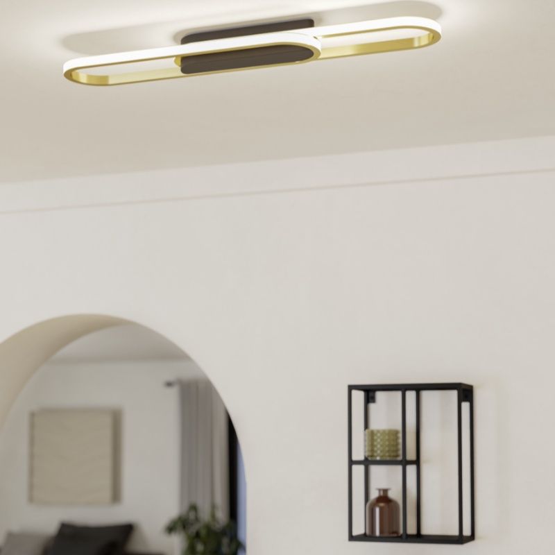 Aluminiowa design lampa sufitowa złota, Crijn, 20W, white switch LED