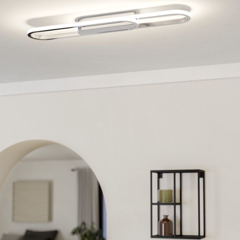Aluminiowa design lampa sufitowa chromowana, Crijn, 20W, white switch LED