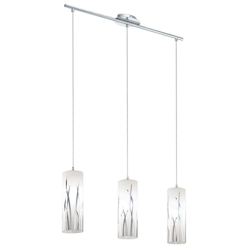 Szklana design lampa wisząca chromowana, Ilyas