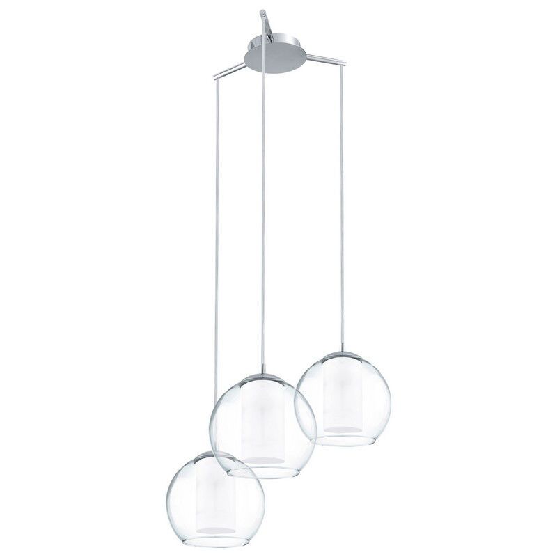 Szklana design lampa wisząca chromowana, Silvijn