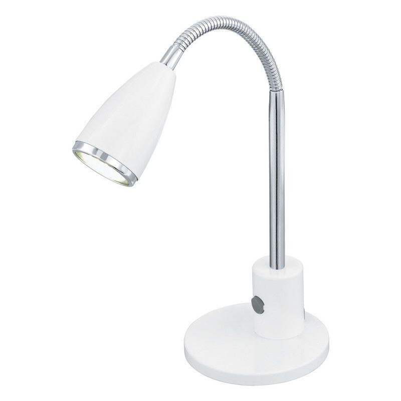 Metalowa lampa stołowa biała, Said, z przełącznik
