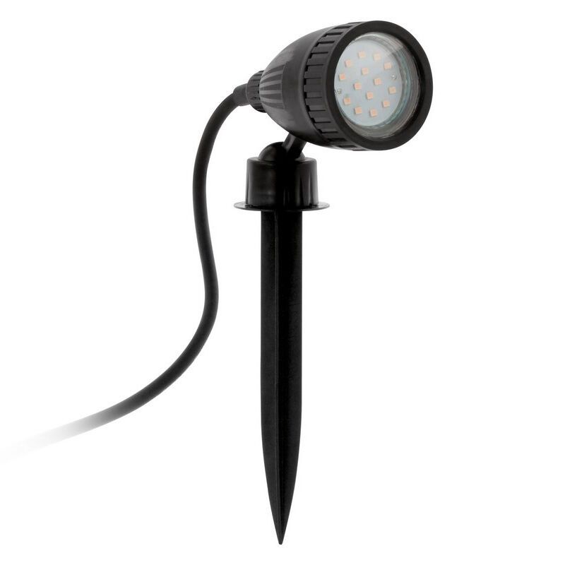 Plastikowa lampa dogruntowa czarna, Judy, IP44, z przełącznik Plastikowa lampa dogruntowa czarna, Judy, IP44, z przełącznik
