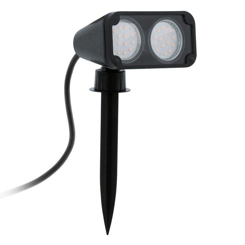 Plastikowa lampa dogruntowa czarna, Judy, IP44, z przełącznik Plastikowa lampa dogruntowa czarna, Judy, IP44, z przełącznik