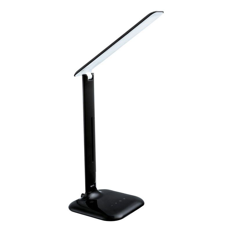 Plastikowa design lampa biurkowa czarna, Ayman, 3W, regulowana ciepła do zimnej bieli LED, z dotykowy ściemniacz